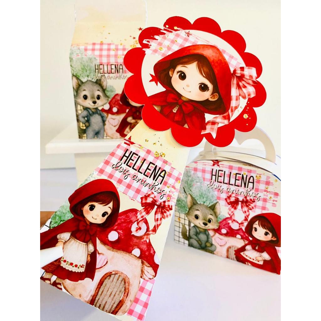 Kit de Caixinhas Personalizada Chapeuzinho Vermelho | Aniversário | Lembrancinha | Festa | Pegue e Monte