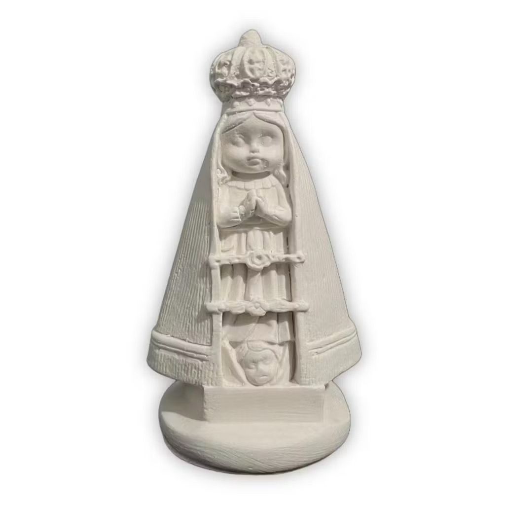 Molde de Silicone com Capa de Gesso Imagem Nossa Senhora Aparecida Baby 9,5cm