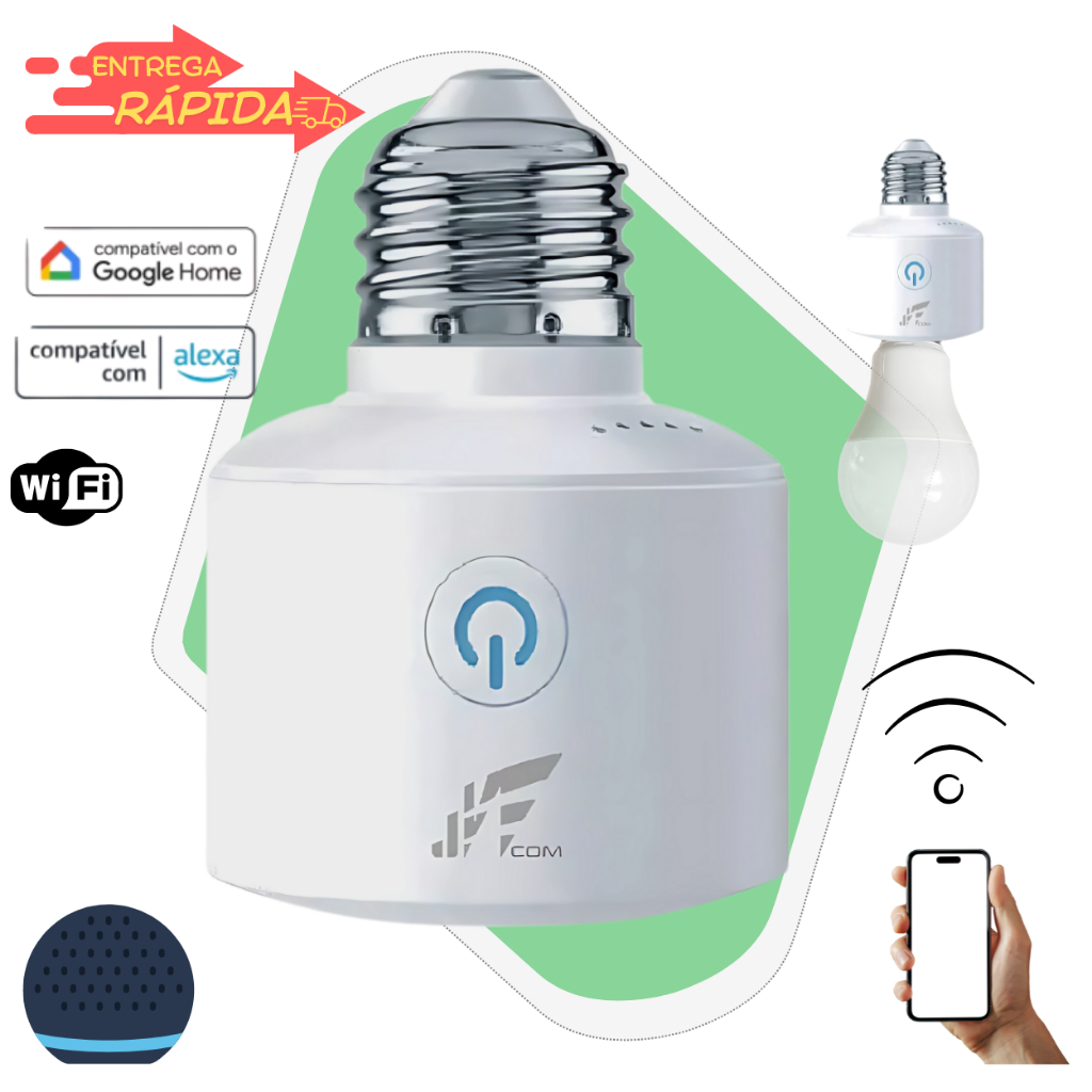 Soquete Inteligente Bocal Lâmpada Wifi Smart Alexa E27 Bocal de lampada Bivolt