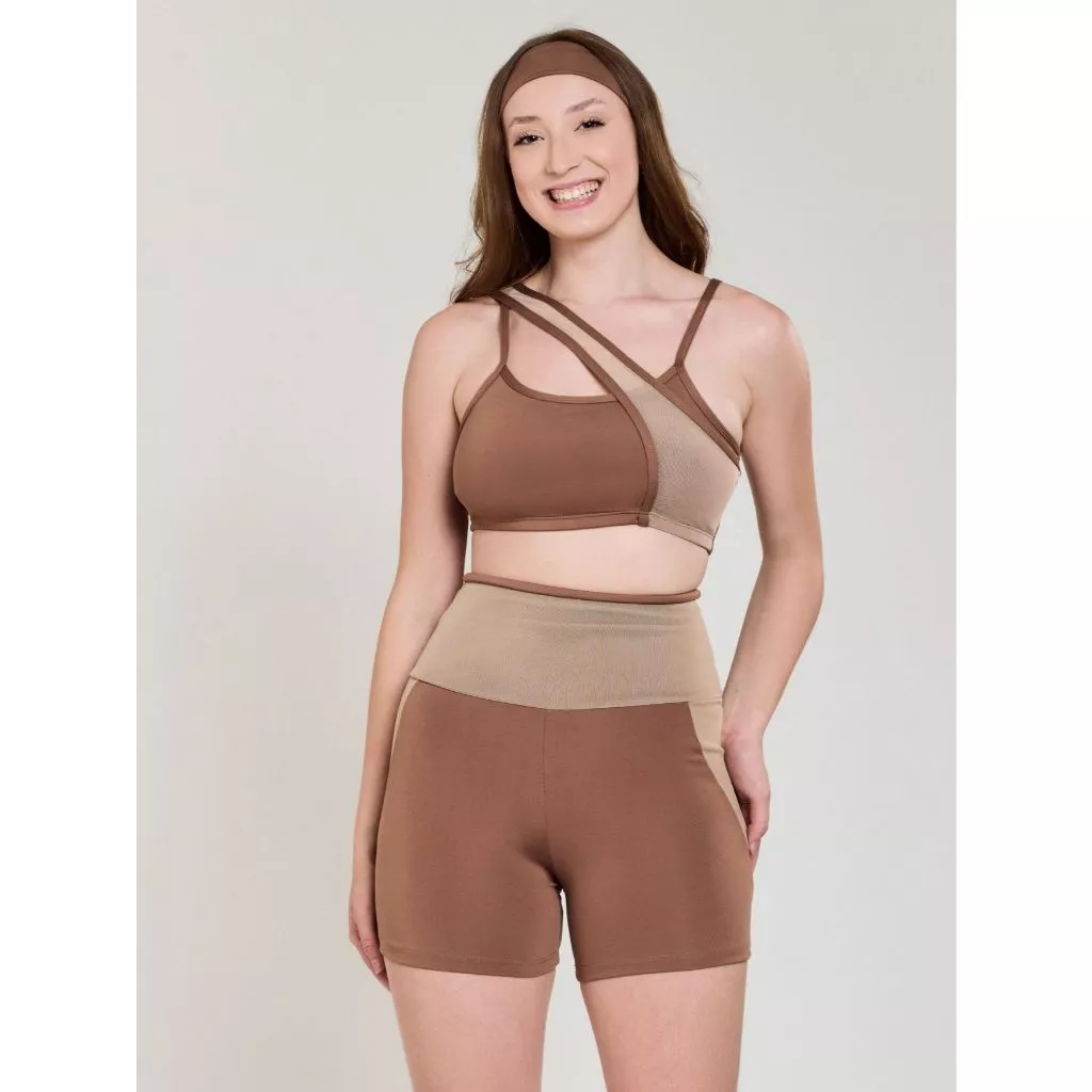 Conjunto Fitness Detalhe Em Tule (bermuda+top) Academia 11172/11174 — imagem 1
