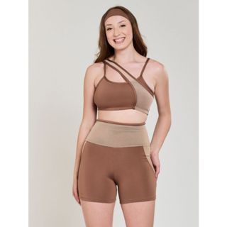 Conjunto Fitness Detalhe Em Tule (bermuda+top) Academia 11172/11174 em Oferta na Shopee