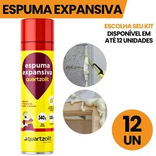 ESPUMA EXPANSIVA KIT COM ATÉ 12 unidadesPoliuretano 500ml QUARTZOLIT em Oferta na Shopee