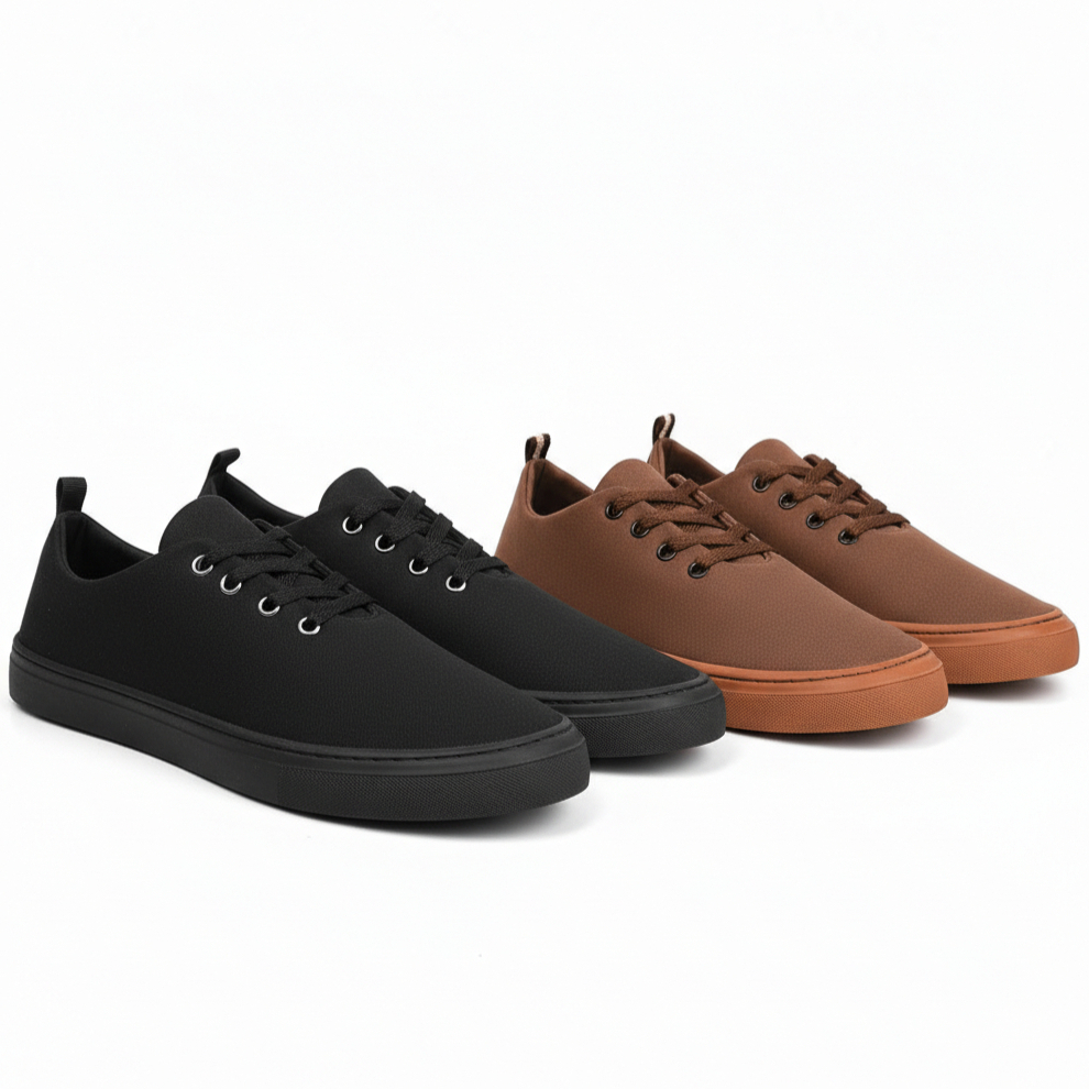 Kit 02 Pares Tênis Sapatênis Casual Masculino Clássico de Amarrar Costurado Barato Dia a Dia Promoção