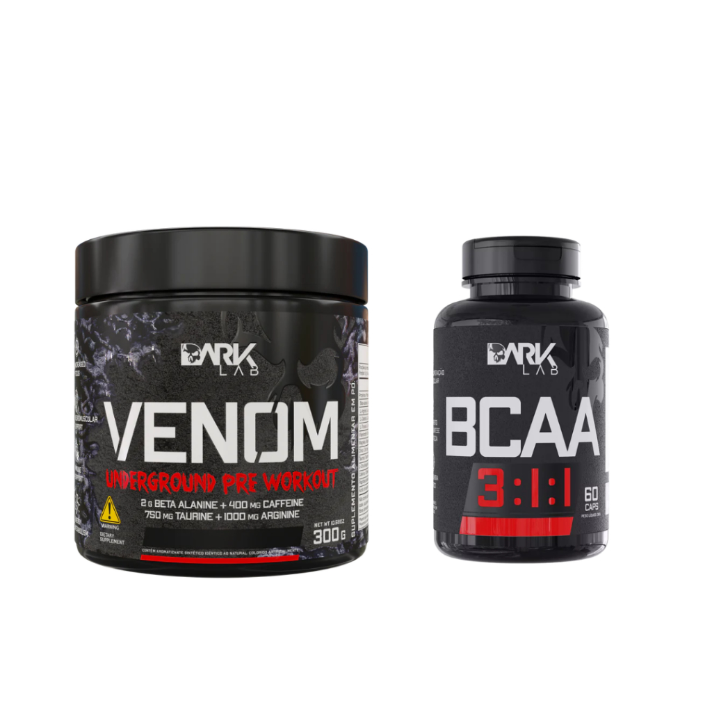 Kit Pré-Treino Venom + BCAA Dark Lab – Energia, Força e Recuperação Muscular em Oferta na Shopee