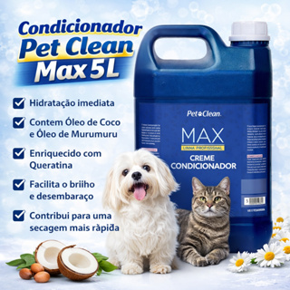 CREME CONDICIONADOR PET SHOP PROFISSIONAL PET CLEAN MAX 5 LITROS em Oferta na Shopee