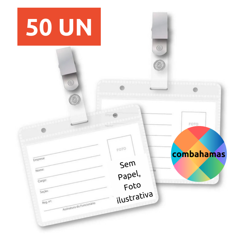 CRACHÁ BH-05, PLÁSTICO PP, 7 x 10 CM, COM PESILHA, 50 UN em Oferta na Shopee