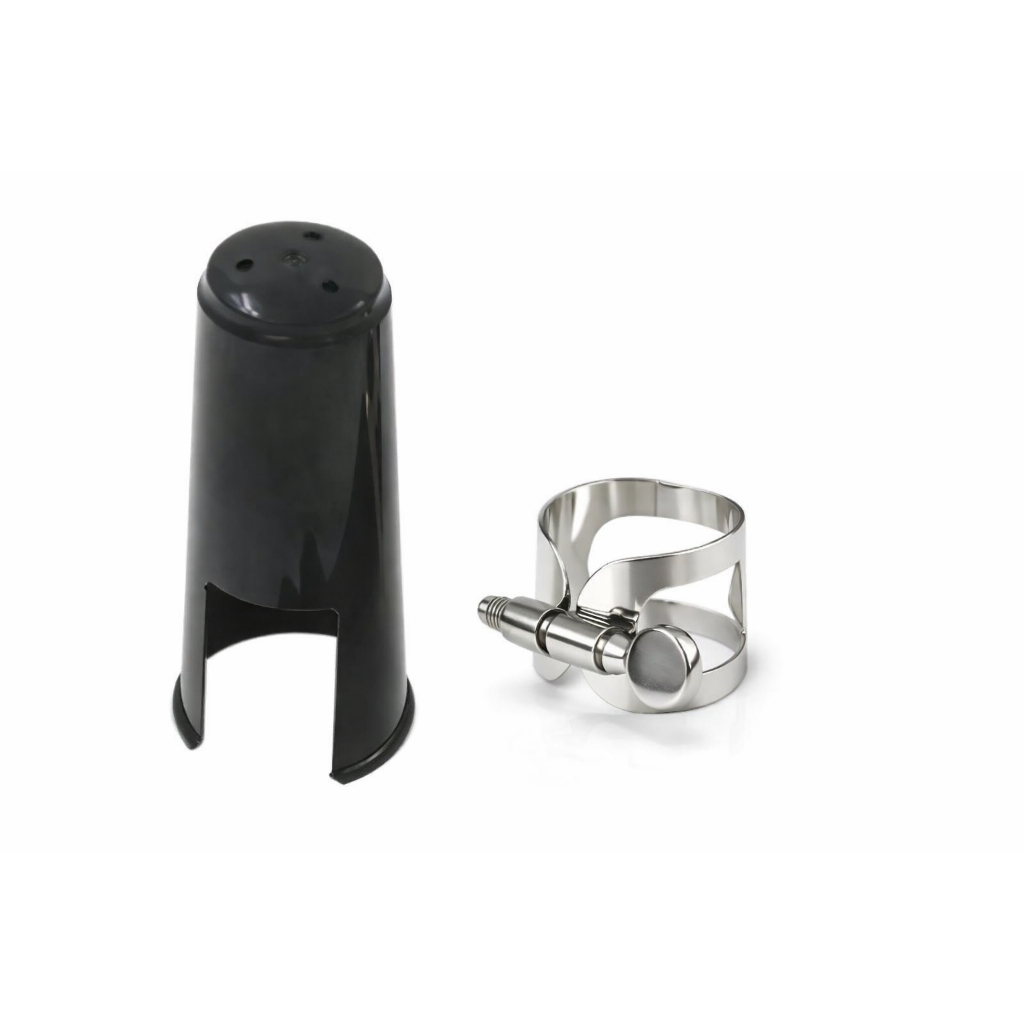 Kit Abraçadeira Prata de 1 Parafuso com Tampa para Sax Alto