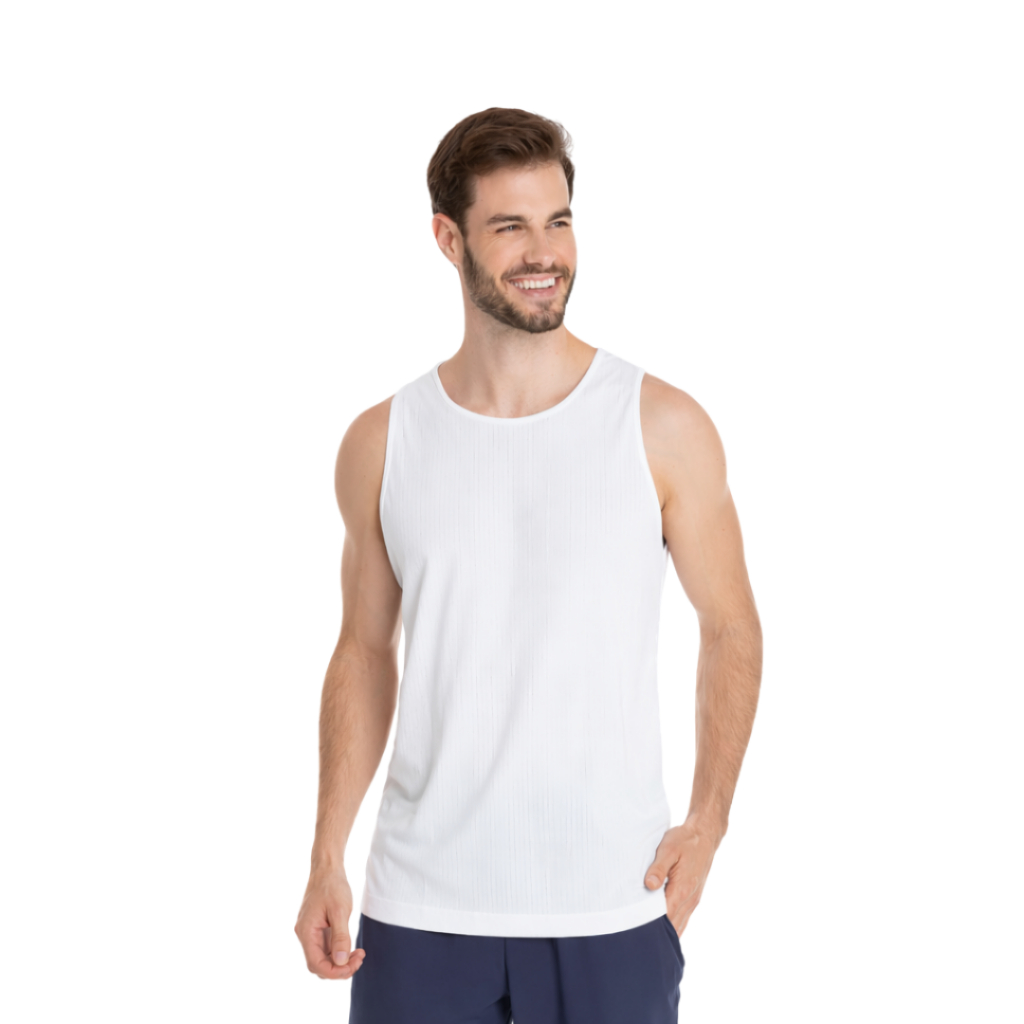 Regata Masculina Canelada Sea Surf Algodão e Elastano Conforto Dry Fit Academia e Dia a Dia