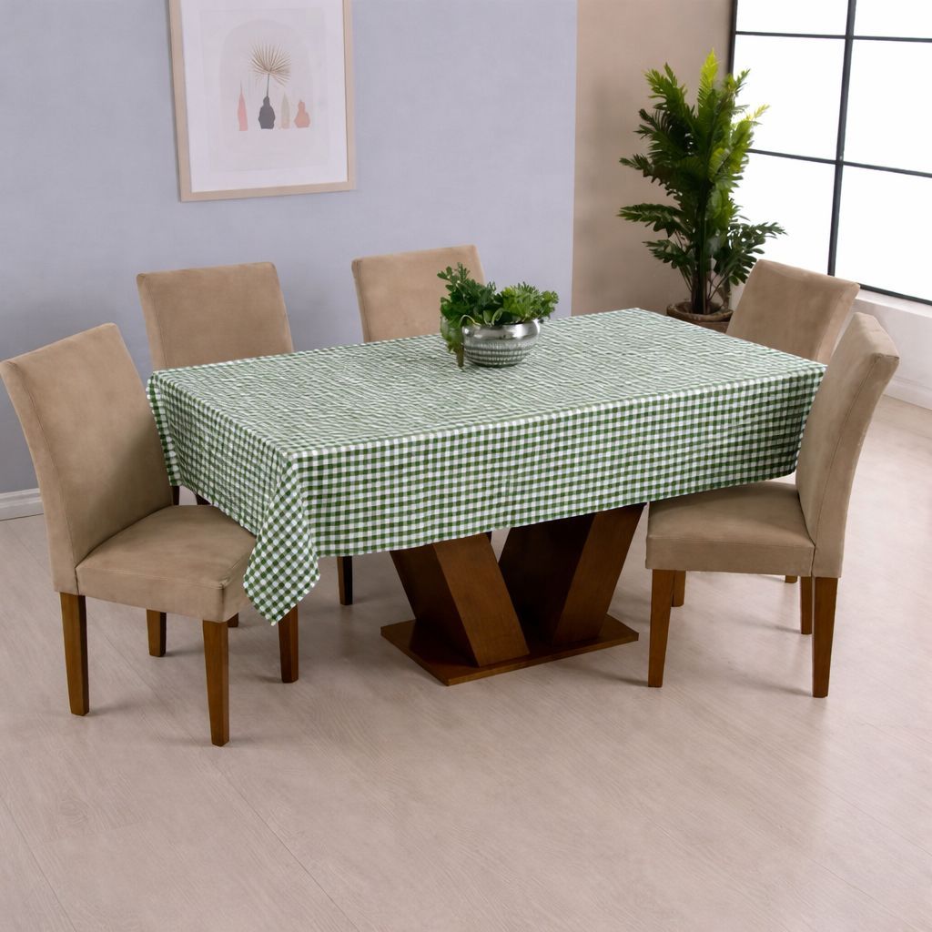 Toalha De Mesa 4,6,8,10,12 Lugares Tecido Em Oxford Xadrez Várias Cores