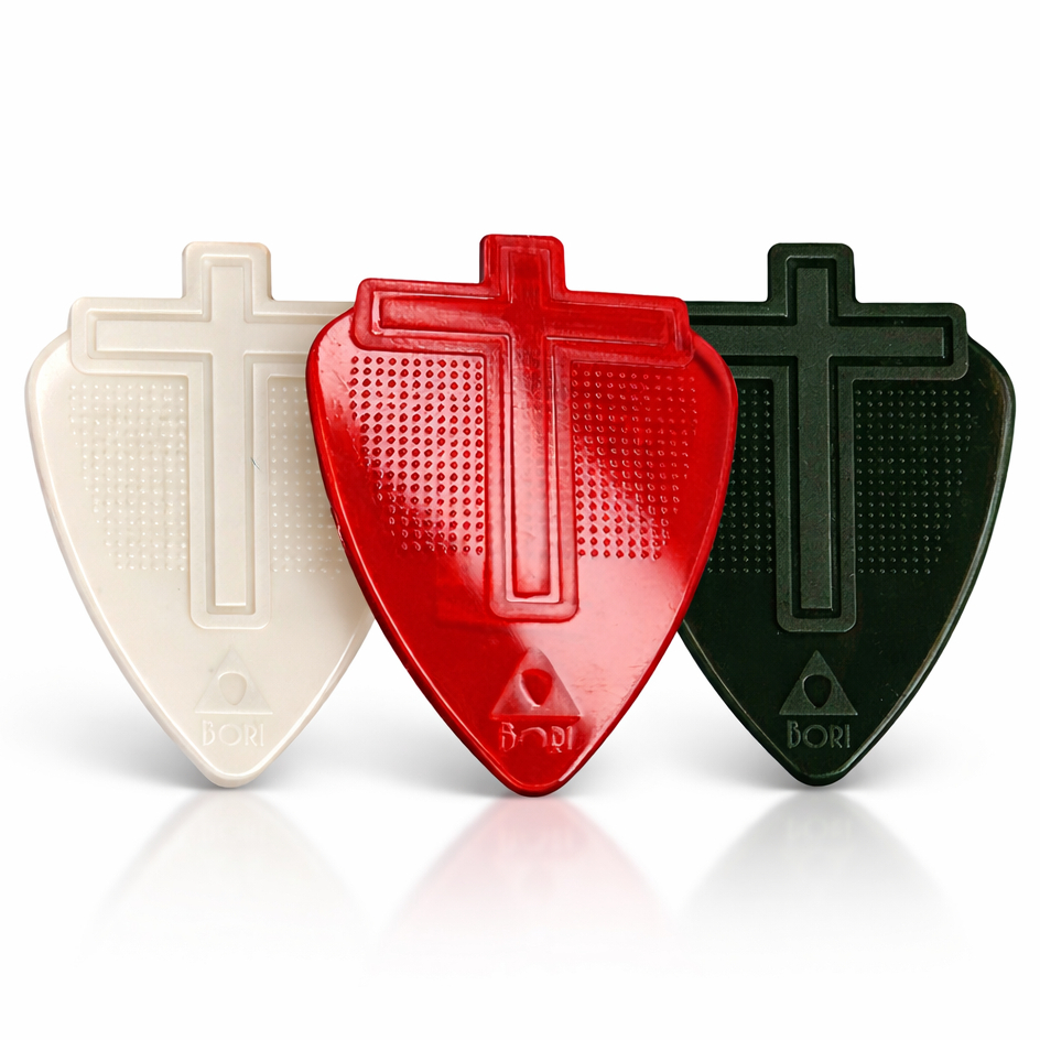 Palheta Bori Cruz 0.72mm Nylon Grip Antiderrapante p/ Violão Guitarra Cavaco Baixo