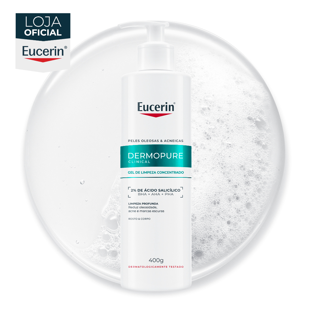 EUCERIN Gel de Limpeza Facial Antiacne Dermo Pure Concentrado 400ml em Oferta na Shopee