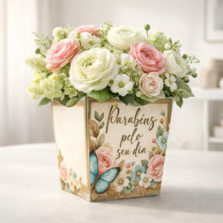 KIT CAIXA CACHEPO VINTAGE PARA CESTAS E EMBALAGEM PARA FLORES (10 OU 20 UNIDADES) em Oferta na Shopee