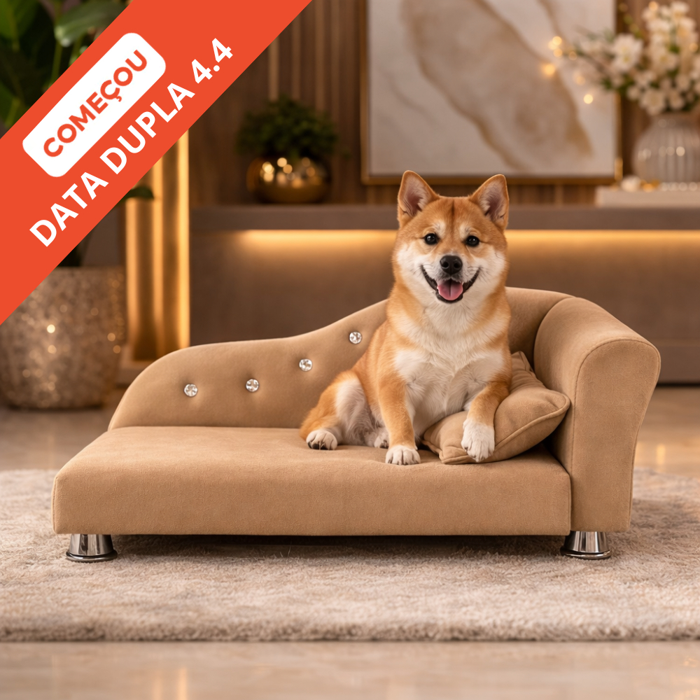 Caminha Pet Moderna Cachorro e Gato Modelo Diwã Elegante com Almofada de Brinde Tecido Suede Premium