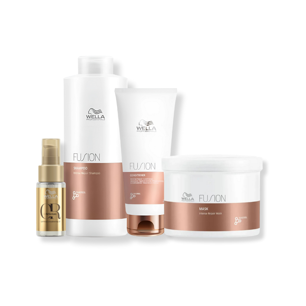 Wella Professionals Fusion - Shampoo 1L + Condicionador 200ml + Máscara Capilar 500ml + Óleo 30ml