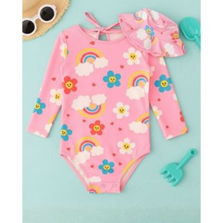 Kit Maiô Biquíni Bebê Infantil UV 50+ Manga Longa com Chapéu em Oferta na Shopee