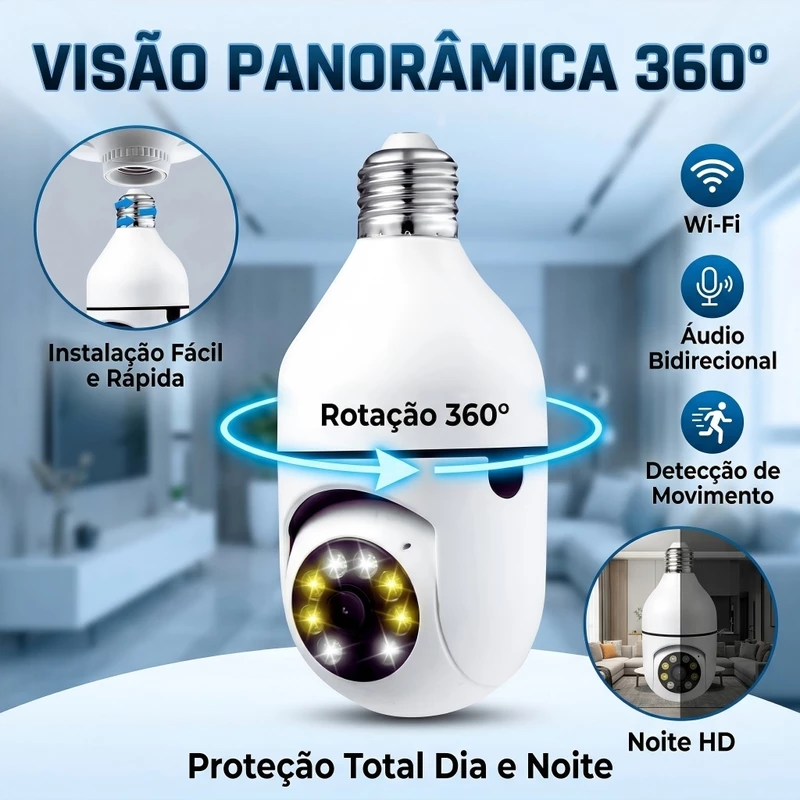 Câmera de Segurança WIFI v360pro 8177 360° — foto 6