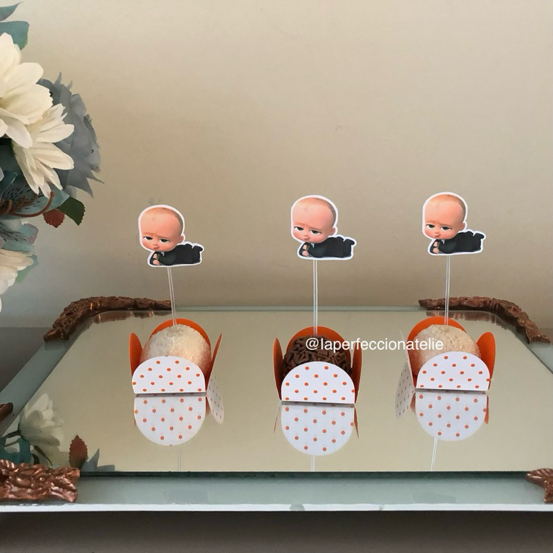 Topper Docinho Personalizado O Poderoso Chefinho | kit 30/50/70/100 un | festa aniversário