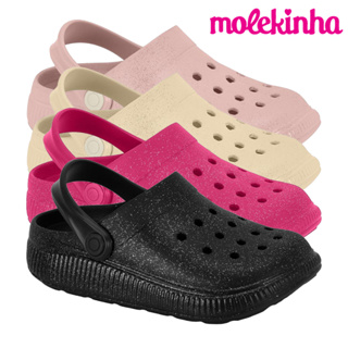 Sandália Infantil Babuche Menina Molekinha Casual Glitter Brilho Confortável Original Lançamento em Oferta na Shopee