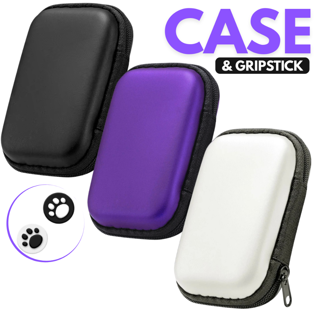 Case R36S Com Grip Stick P/ Console Portátil / R36S / Anbernic RG35XXPro / RG35XX / RG35XX Plus/ L35