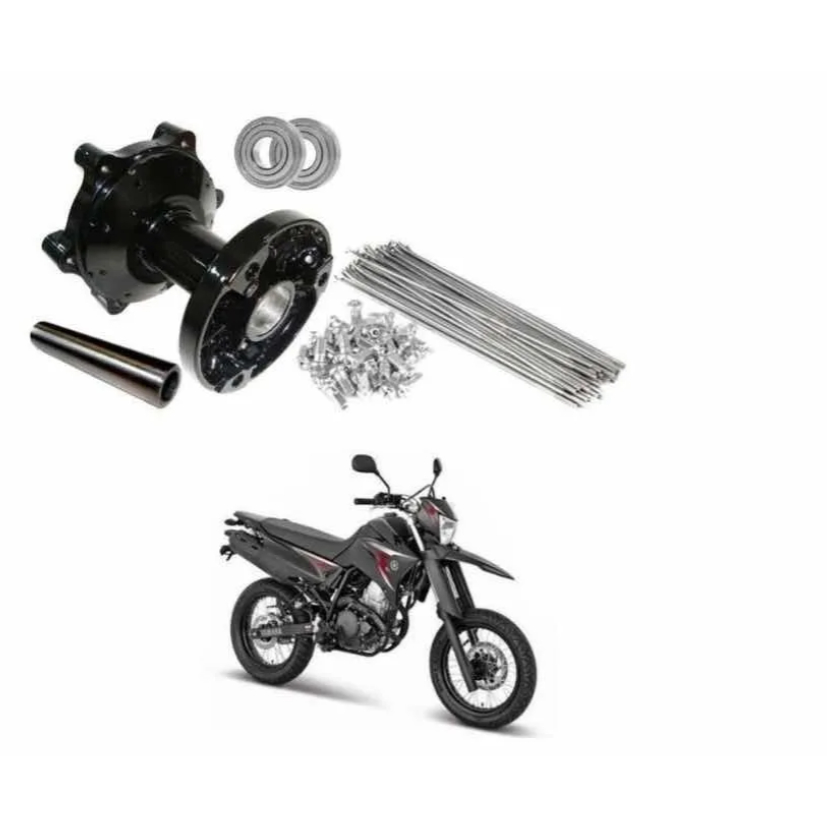 Cubo Roda Traseira Xtz 250 Motard Aro 17 + Raios Inox 4mm