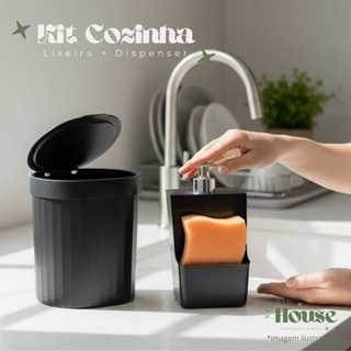 Kit Cozinha para Pia  Porta detergente + Lixeira Pia 2,5L em Oferta na Shopee