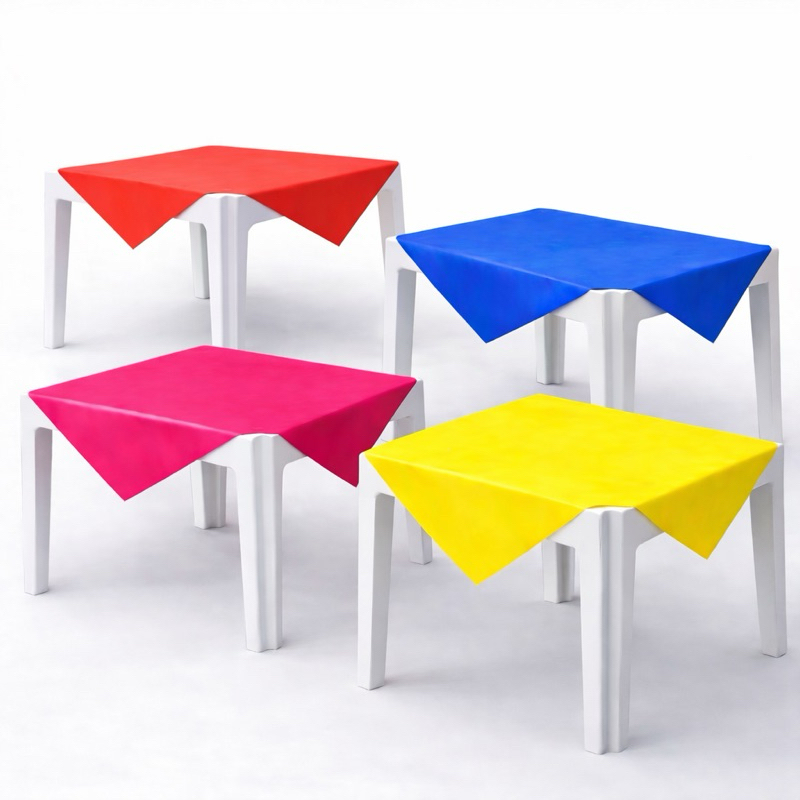 KIT 10/20/30 Toalhas de Mesa Plástica 80x80cm Descartável Para Convidados