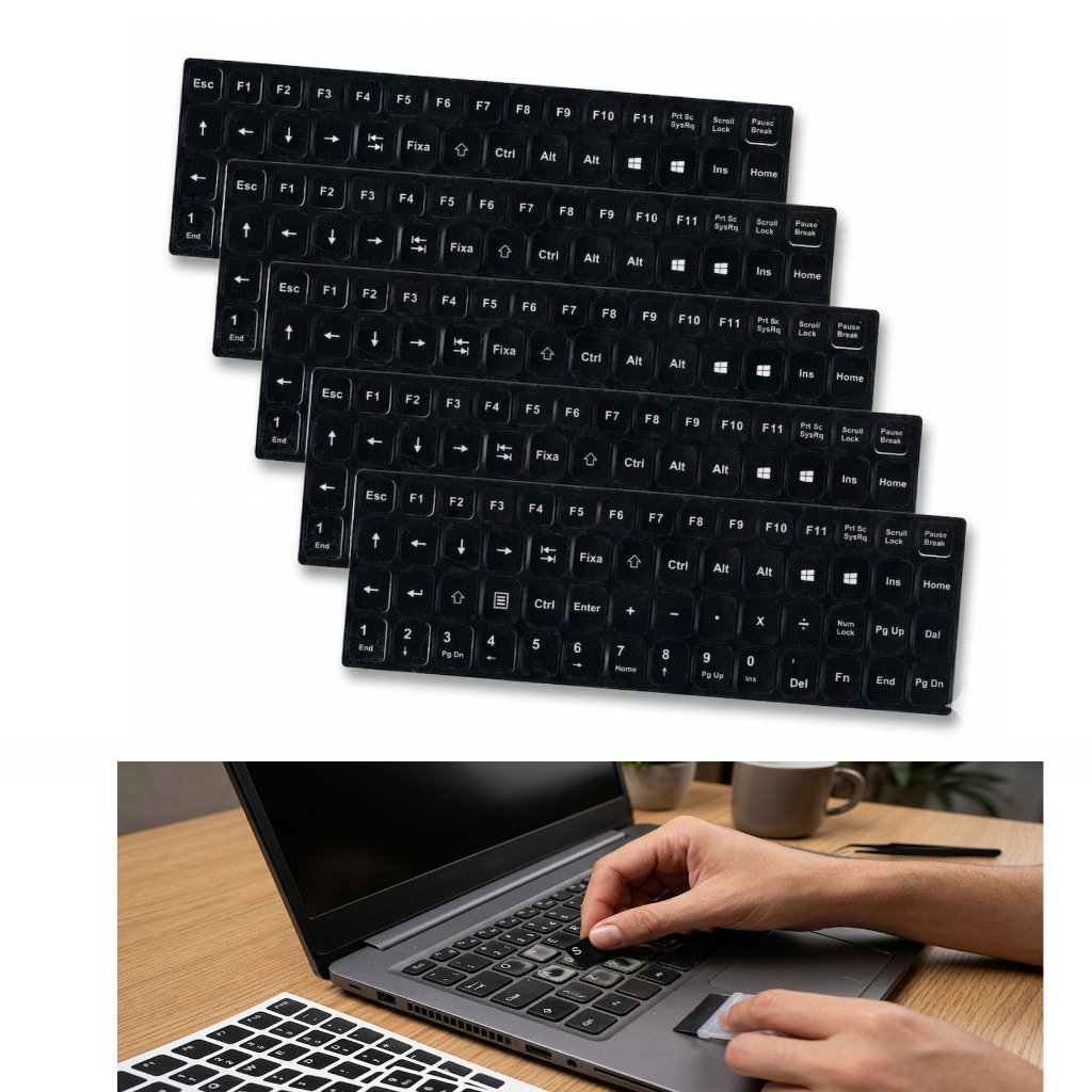 Adesivos Português P Teclado Notebook PC Mac Etiquetas Abnt2