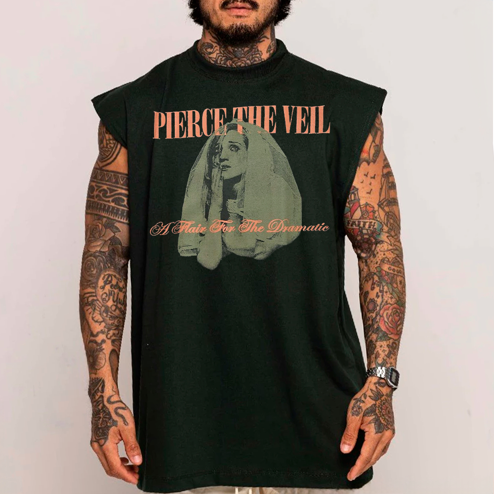Camiseta Regata Machao OVERSIZED Pierce The Veil Flair For Dramatic Bride World Tour Unissex