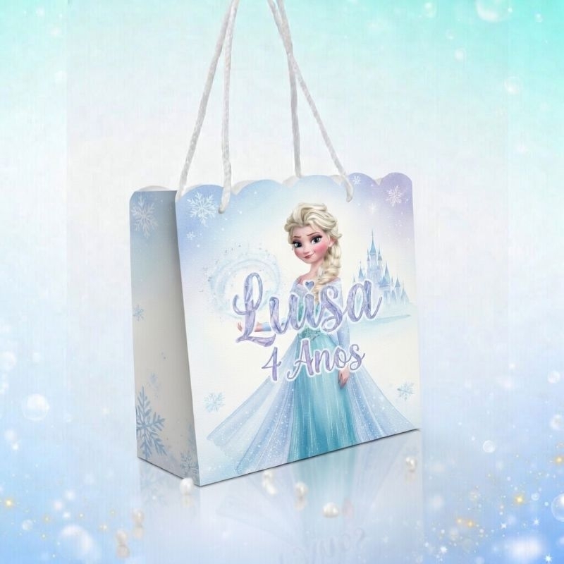 Kit Sacolinhas Surpresa Pegue e Monte Frozen Personalizado com Nome e Idade | Lembrancinha Festa Infantil Menina Frozen