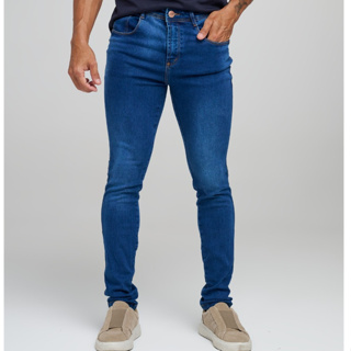Calça Masculina com Lycra Jeans Premium Slim Com 2% De Elastano Confortável em Oferta na Shopee