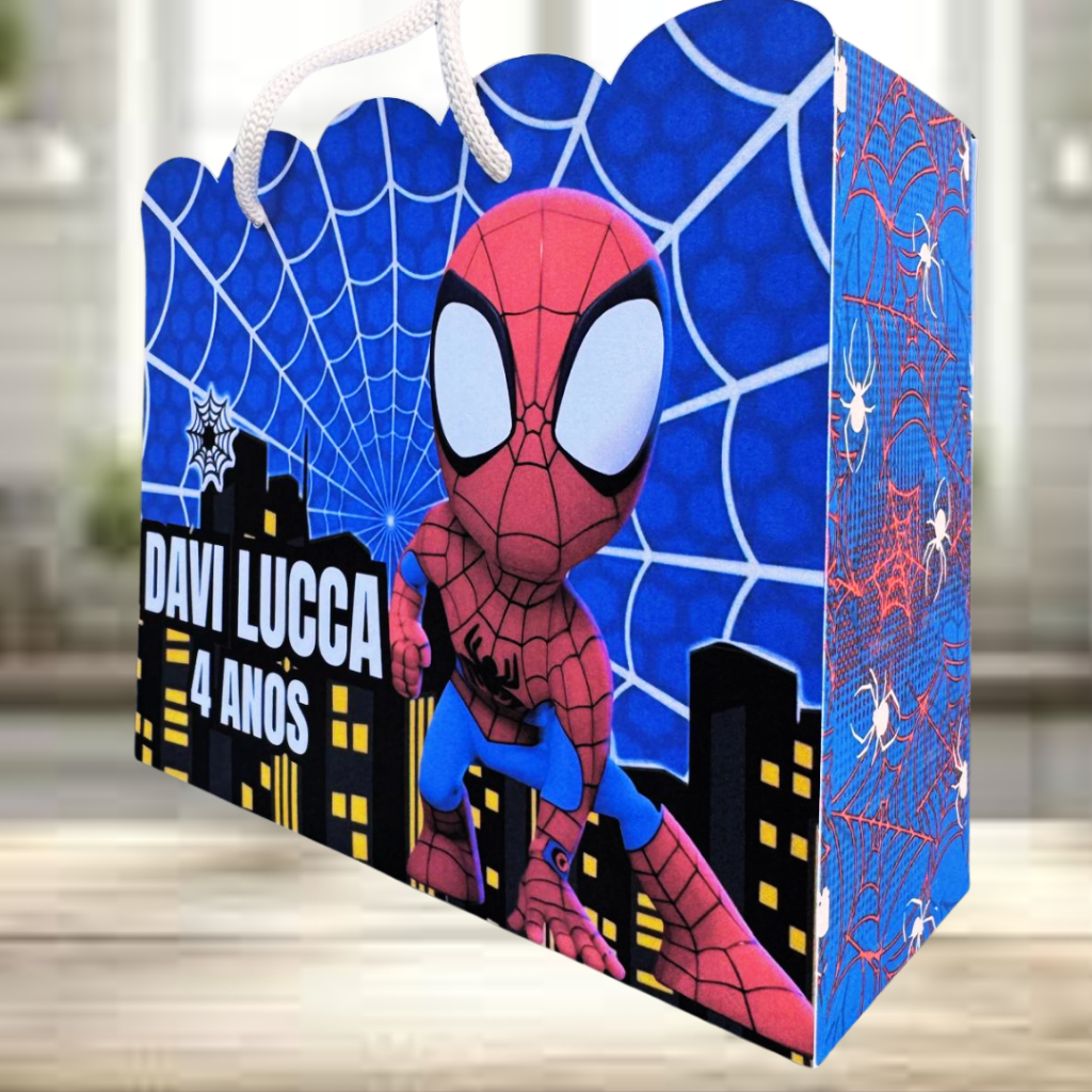 Sacolinha Personalizada Homem Aranha | Lembrancinha | Mimo | Aniversário | Surpresa | Pegue e Monte