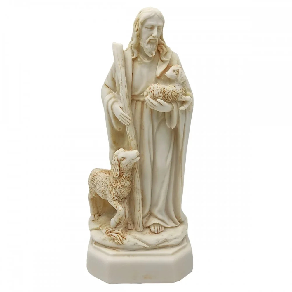 Imagem Jesus Bom Pastor 15cm Resina Premium Religioso