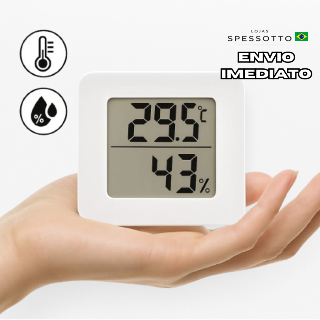 Mini Termo Higrômetro Digital Portátil de Ambiente Medidor de Temperatura e Umidade - Envio Imediato
