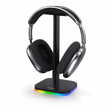 Suporte Headset Gamer com Luzes RGB Base Led Organizador Fone De Ouvido KinGo