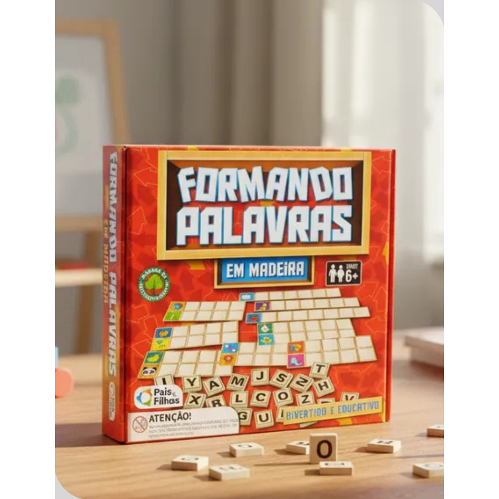 Forma Palavras Letras Jogo Infantil Brinquedo Educativo Pedagogico Mdf