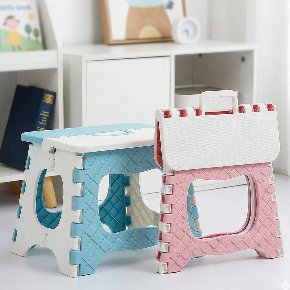Banqueta Banquinho Infantil Dobravel Multiuso Portáti Cadeira Banco Criança Plástico cor Sortida