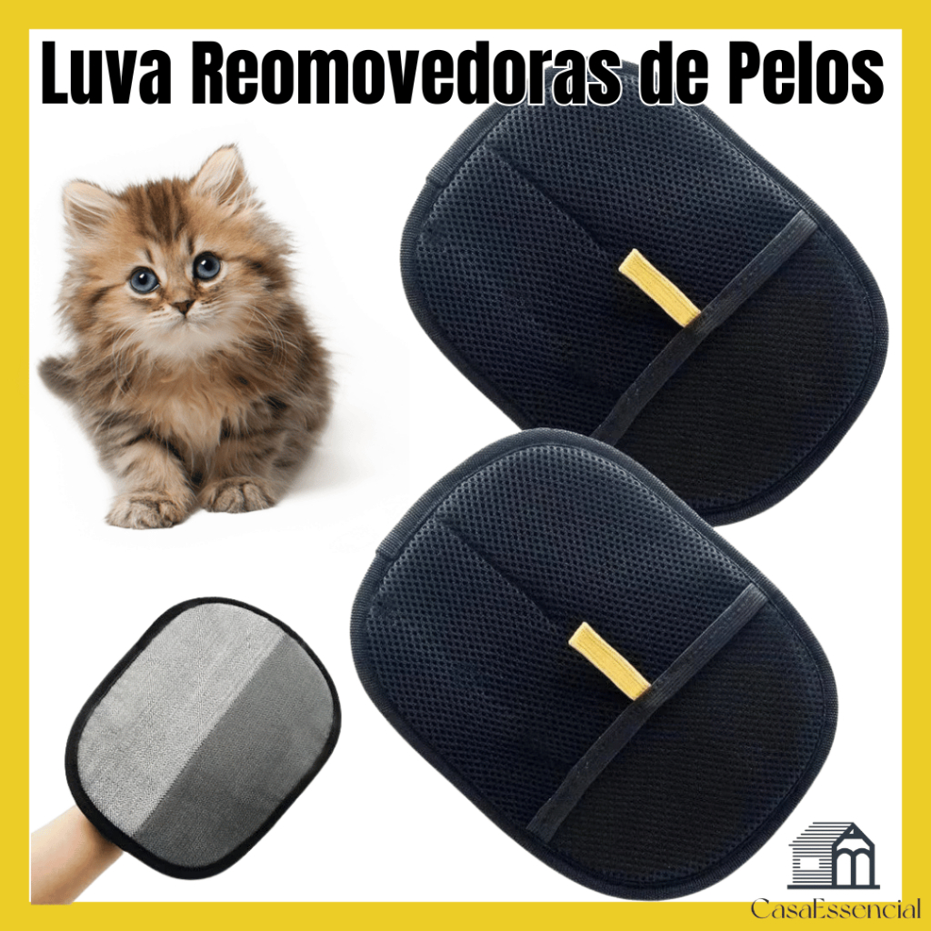 Luvas de Remoção de Pelos para Pets com Limpeza Eletrostática Gato Cachorro Luva Removedora de pelos em Oferta na Shopee