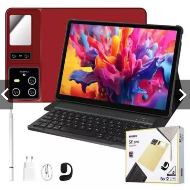 Tablet 10,1 polegadas , 6GB de RAM 128GB ROM, 10000mAh bateria vermelhor