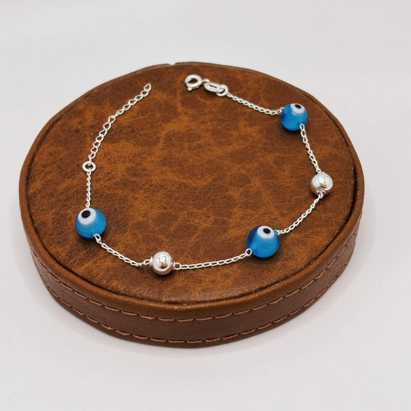 Pulseira Feminina Olho Grego Azul Elegante em Prata 925 — imagem 2 de 2