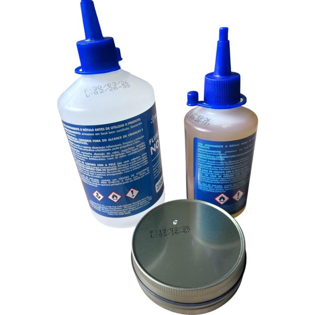 Kit Solda: Fluxo No Clean 250ml + Fluxo Liquido Resinoso 110ml + Pasta Soldatec 50g — imagem 2 de 2