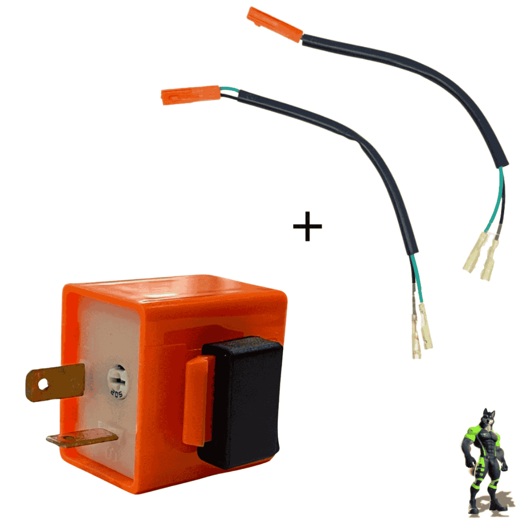 RELE DE PISCA LED UNIVERSAL (2 PINOS) COM REGULADOR + ADAPTADOR PLUG PISCA CB TWISTER0