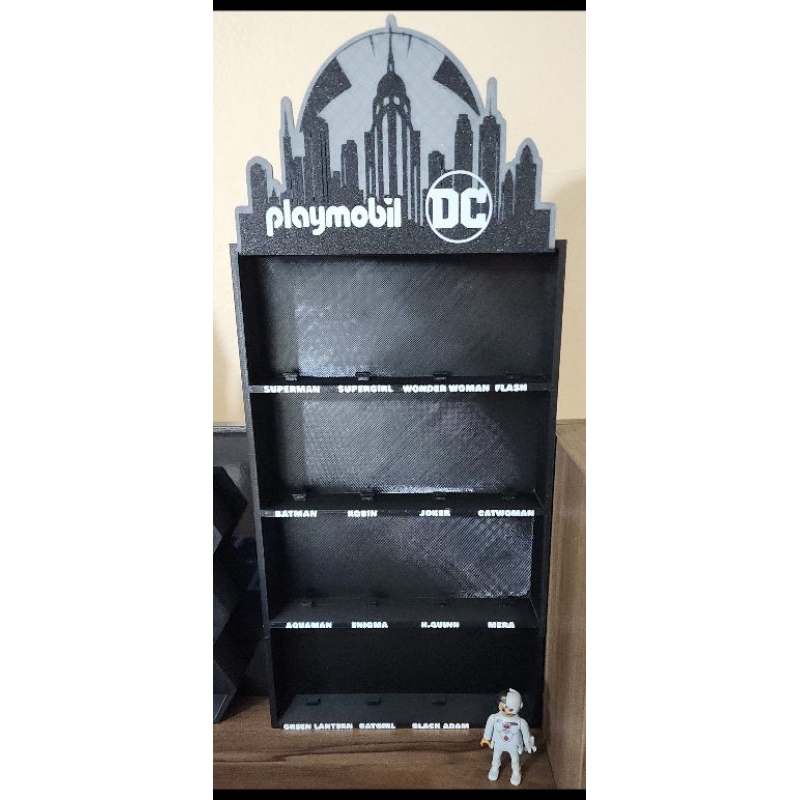 Expositor Estante Playmobil DC Comics Liga da Justiça para Bonecos com Nomes