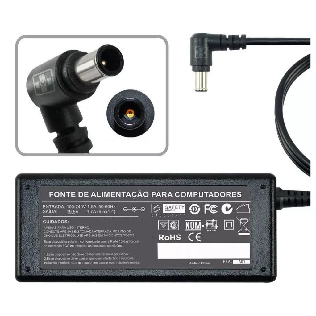 Fonte Carregador Para Sony Vaio Svf14a Svf14a15cbb 19,5v 4.74a 90w 493