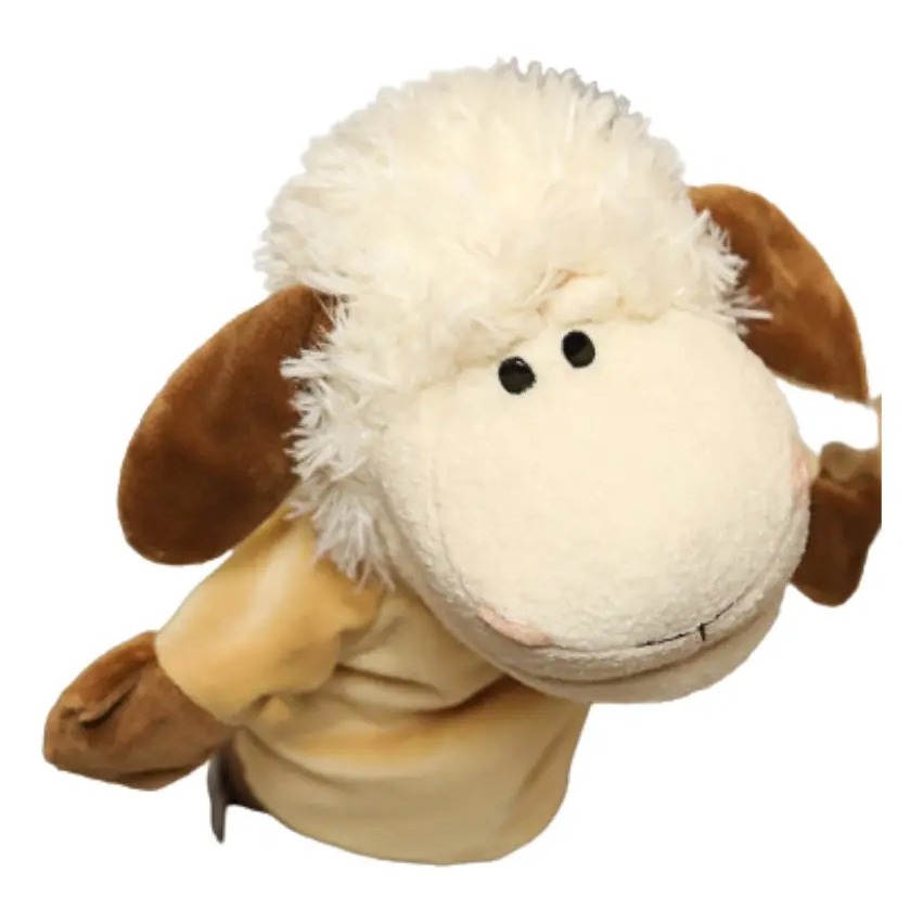 Ovelha Fantoche Pelúcia De Mão Teatro Infantil Animais 25cm