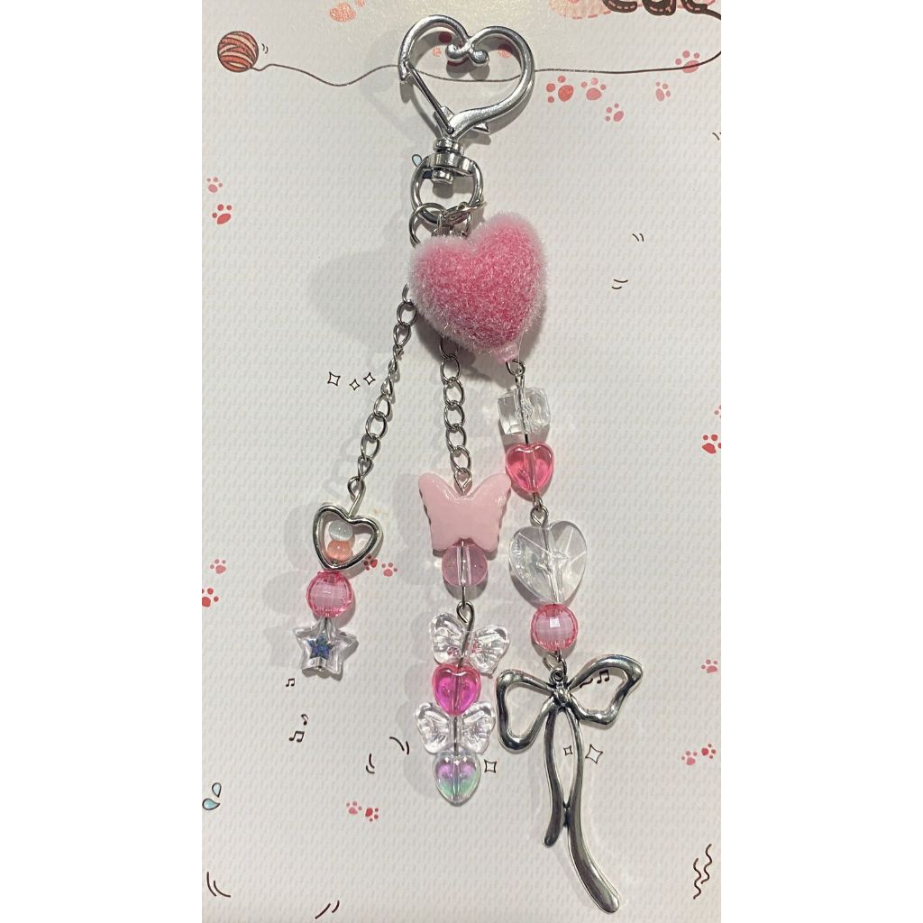 Charm para celular e Binder , decoração de binder e celulares, coração felpudo cor rosa