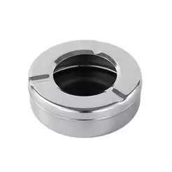 Cinzeiros Aco Inox Redondo com TampaRemovivel e Reservatorio para Bares Lanchonetes