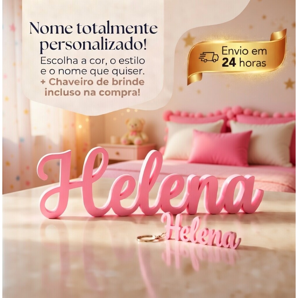 Letreiro Nome Personalizado Decorativo Infantil de Mesa ou Estante em Oferta na Shopee