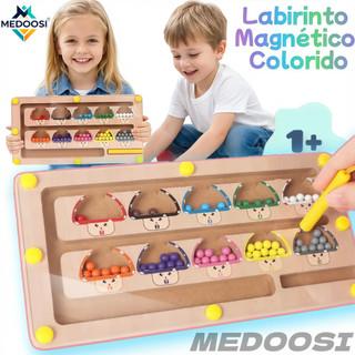 Jogos ​​Labirinto Magnético Montessori de Madeira - Classificação de Cores para Criança /…