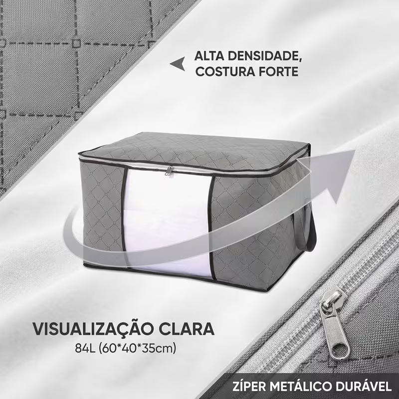 Saco Organizador Antipoeira com Visor Transparente, Capacidade Gigante para Edredom e Roupas