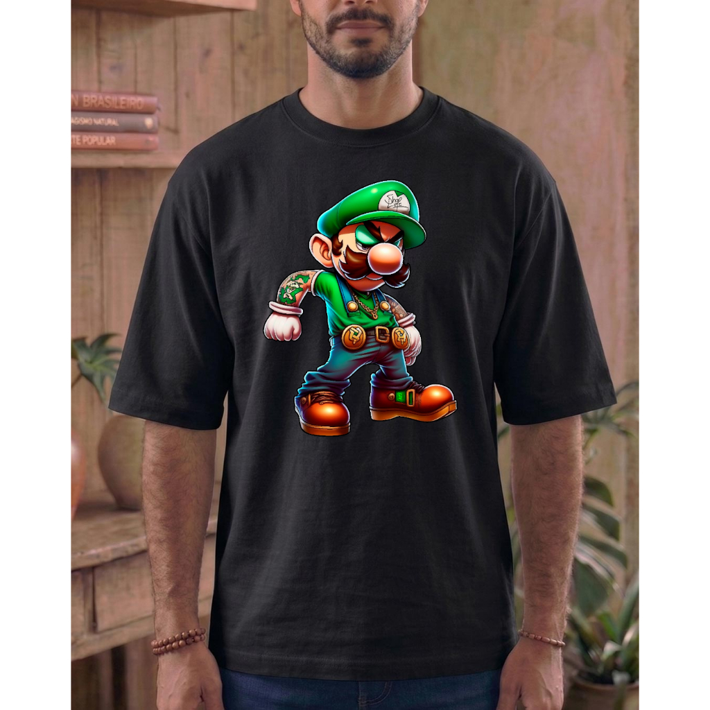 Camiseta Luigi Stile Estampada Personalizada Oversized Streetwear